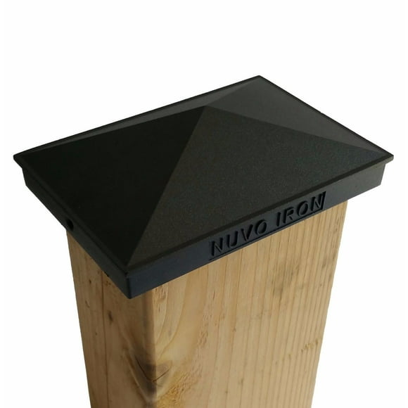 Nuvo Iron Pyramide Décorative en Aluminium pour Poteaux de 3,5" x 5,5" / 4" x 6" - Noir