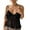 Black, variant on Rdhnmea Women's Pleated Camisole Mini Bowknot Front Spaghetti Strap V-Neck Lace Cropped Tops Summer Sleeveless Going Out Tank Tops