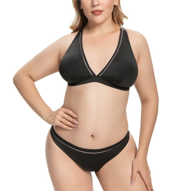 Wingslove Wingslove Women Plus Size One Piece Swimwear Monokini Sexy Plunge Swimsuit Walmart Com Walmart Com