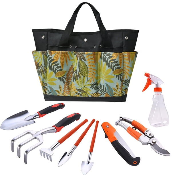 Likrtyny Mano para Herramientas Jardín Tela Oxford Con Asa Bolsillo Múltiple Regalo Jardinería (amarillo)