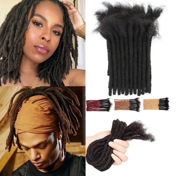 AONKIA Dreadlock Extensions Loc Extensions Human Hair for Men/Women 30 Strands 6Inch 100% Real Human Hair Permanent Dreadlock Extensions Locs Extensions