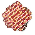 thumbnail image 2 of Letter L Football Cardinal and Gold Foam Coaster Set of 4, 2 of 3