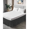 thumbnail image 4 of Black Boho Geometric Wrap Around Bed Skirts for King Bed 16" Drop,Bed Skirt with Adjustable Elastic Belt Dust Ruffle Bed Valance for Bedroom Hotel Retro Simple Ethnic Abstract Motifs Bed Frame Cover, 4 of 7