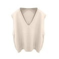thumbnail image 3 of Tianiyouqing Womens 100% Merino Wool Sweater Vest 2025 Fashion Sleeveless V Neck Business Casual Tank Knit Pullover Tops Spring Trendy Beige S, 3 of 4