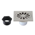 thumbnail image 7 of Kingston Brass BSF4161BN Watercourse Sunburst 4-Inch Brass Square Grid Shower Drain with Hair Strainer in Brushed Nickel, 7 of 7