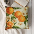 thumbnail image 3 of SHANXI Throw Pillow Cover Yellow Blossom with Orange Fruits and on Light Green Vintage Decorative Pillow Case Home Decor Square Pillowcase 22x22in, 3 of 5