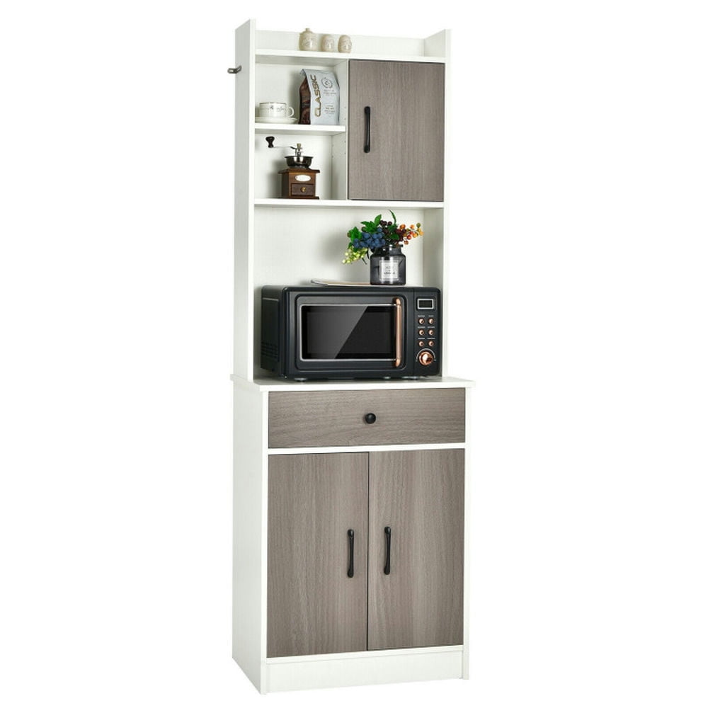 Finihen Kitchen Storage Cabinet, Buffet Sideboard, 3-Door 71 Inch Kitchen Buffet Pantry Storage Cabinet with Hutch and Adjustable Shelf, for Dining Room, Kitchen, Living Room, White Finihen Kitchen Storage Cabinet, Buffet Sideboard, 3-Door 71 Inch Kitchen Buffet Pantry Storage Cabinet with Hutch and Adjustable Shelf, for Dining Room, Kitchen, Living Room, White
