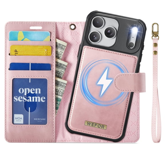 Funda para iPhone 17 Pro 6.3" Wefor de cuero PU tipo billetera