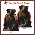 thumbnail image 3 of ZICANCN Christmas Gift Bags, Space Galaxy Golden Waves Stars Reusable Fabric Drawstring Storage Bags with Drawstring, Medium Size, 3 of 7