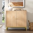 thumbnail image 7 of FANRAL 31.5" Wide Sideboard Buffet with Doors,Adjustable Shelf,Modern Minimalist Storage Console for Living Room Kitchen Dining Room,Natural Oak Storage Cabinet, 7 of 7