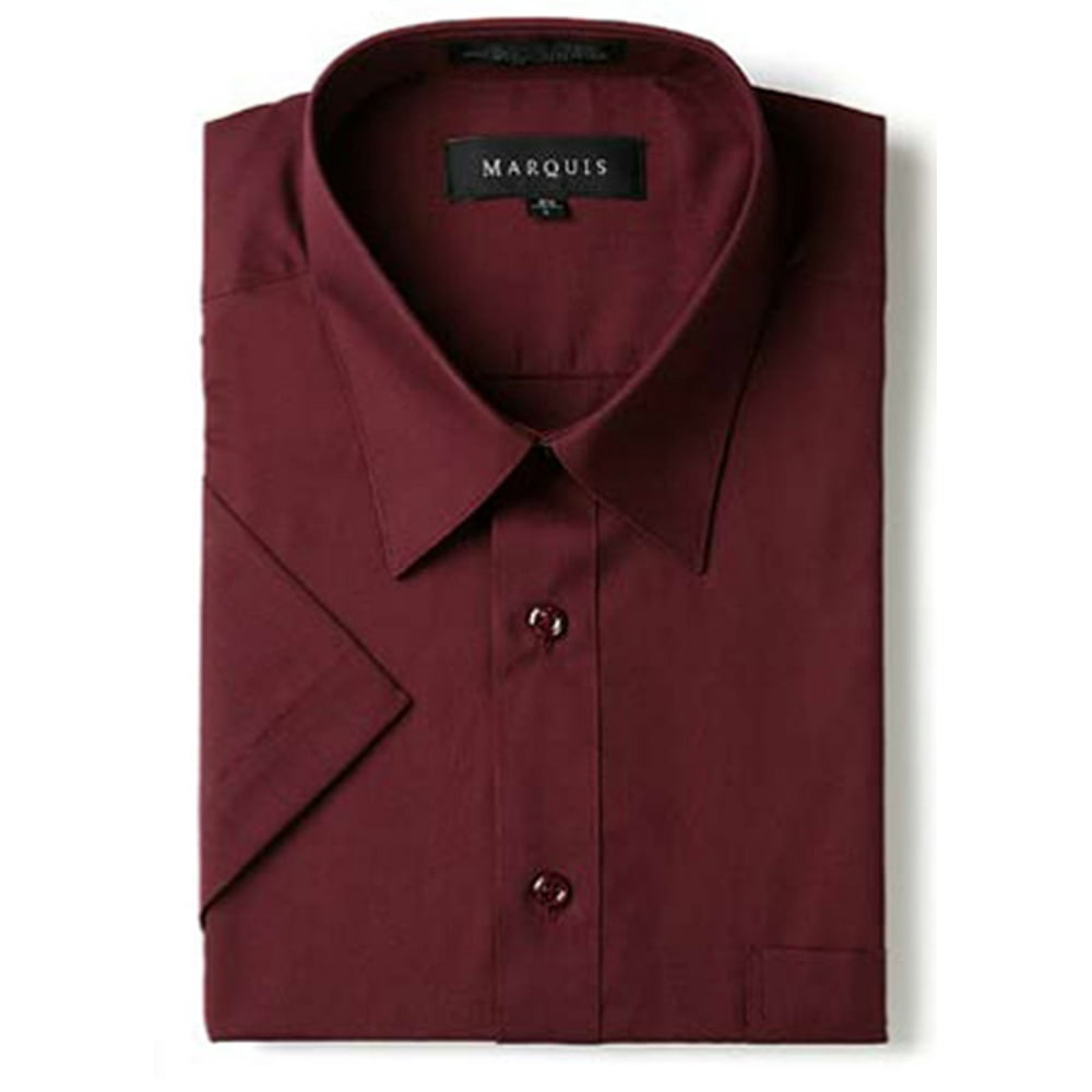 The Dapper Tie Marquis Men's Short Sleeve Wrinklefree Solid Dress