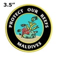 thumbnail image 2 of Protect Our Reefs! Maldives 3.5 Inch Iron Or Sew On Embroidered Fabric Badge Patch Ocean Beach, Salt Life Iconic Series, 2 of 2