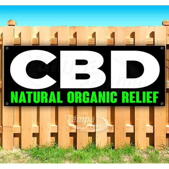 Cbd Natural Organic Relief 13 oz Vinyl Banner With Metal Grommets