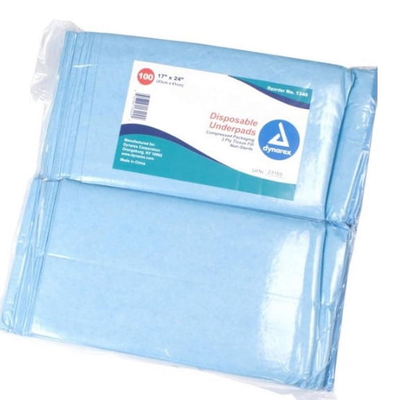 Dynarex #1340 Underpads, 17X24 In. Tissue Fill, 300 Ct (3/100S) By Dynarex