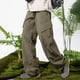 thumbnail image 4 of Pantalones cargo para hombre, largos, a la moda, para exteriores, con pliegues, resistentes al agua, lisos, informales, con cintura elástica y bolsillos., 4 of 4
