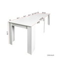 thumbnail image 3 of 20" to 118" Extendable Dining Table for 12-14 Person, Mid Century Modern Extendable Table for Gatherings, Meeting for Small Kitchens, Dining Office Areas, White, 3 of 9