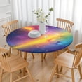 thumbnail image 3 of Colorful Galaxy Pattern Round Fitted Tablecloth with Elastic Edge,Dining Table Cover Waterproof,Outdoor Round Tablecloth for Camping,Dining,Indoor and Outdoor, 3 of 7