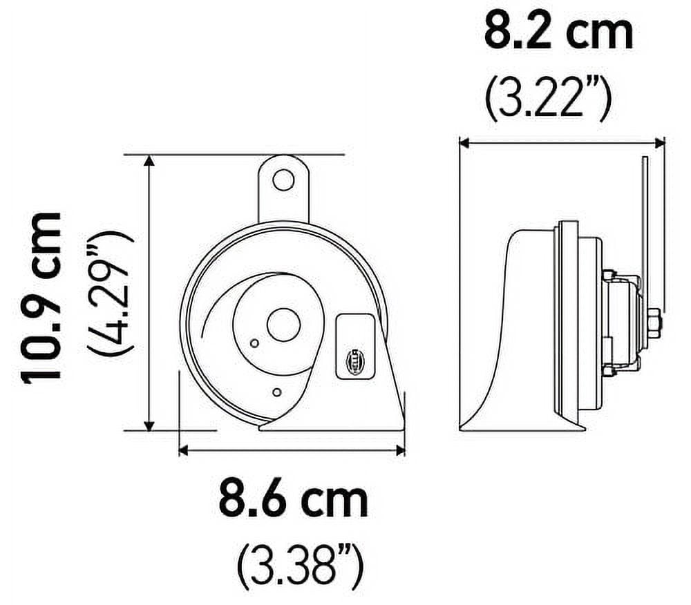 HELLA 012010971 Black 12V Trumpet Horn Kit (Universal Fit-Blister Pack)