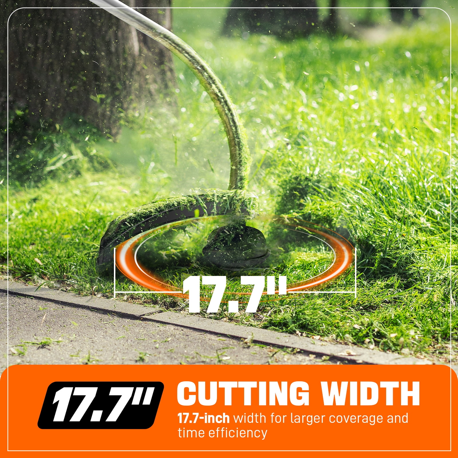 SENIX 17.7" 26.5cc 4-Cycle Gas Weed Eater, 11.3lb Curved Shaft Handle Adjustable String Trimmer Weed Wacker, GTC4QL-L