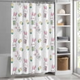 thumbnail image 6 of Easter Bunny Small Stall Shower Curtain, Waterproof Shower Curtains for Bathroom, Cute Rabbits Green Eggs Spring Tulips Washable Fabric Bath Curtain for Bathtub Decoration with Hooks 36x78 Inches, 6 of 9