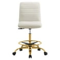 thumbnail image 5 of Modway Ripple Armless Performance Velvet Drafting Chair in Gold Ivory, 5 of 9
