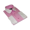 thumbnail image 4 of Men 100% Cotton Shirt CIERO MONTERO Turkey #STN 05 Pink/White Collar Slim Fit, 4 of 5