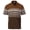 Brown - Style 931, variant on Gioberti Mens Double Striped Contrast Polo Shirt with Pocket - Yarn Dye