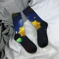thumbnail image 5 of Daiia Solar System Print Crew Socks – Soft Breathable Long Socks for Men & Women, Moisture-Wicking & Comfortable Daily Wear Socks, One-Size Fits Most (US 5-11), 5 of 6