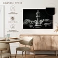 thumbnail image 5 of Elephant Stock Chess King Wall Art - Horizontal Canvas Wall Art - Living Room Wall Decor - Hobbies And Lifestyle Canvas - Black And Gray Decor - 45" x 30", 5 of 8