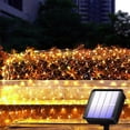 thumbnail image 4 of Solar Net Mesh Light 9.8ft x 6.6ft 192 LED, Waterproof Outdoor Net Light with 8 Modes for Bush, Christmas, Home, Garden Decorations(Warm White), 4 of 11