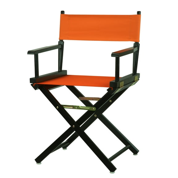 "24" Director's Chair Black Frame-White Canvas"