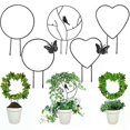 thumbnail image 2 of 2/1Pc Garden Plant Support Stake Stand Round Vine Climbing Rack Ironheart-Shaped Flower Plant Trellis Support Frame Garden Decor, 2 of 5
