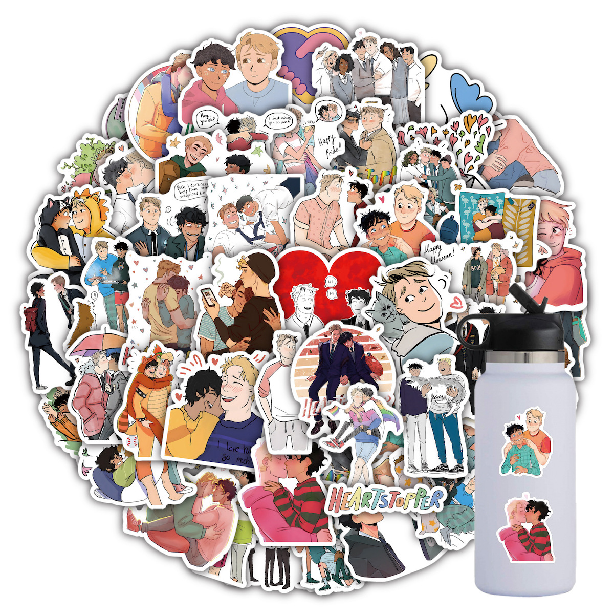 Set De 3 Badges émaillés Heartstoppers – Nick & Charlie – Accessoires Cosplay Et Déco De Sac – Métal De Qualité