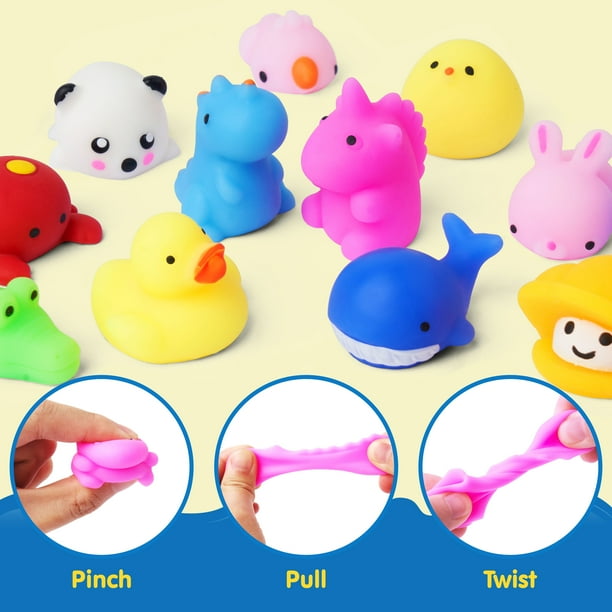 ZZXLOPEZ 60 Stuks Schattig dier Mochi Knijp Speelgoed, Mochi Squishy Fidget Speelgoed