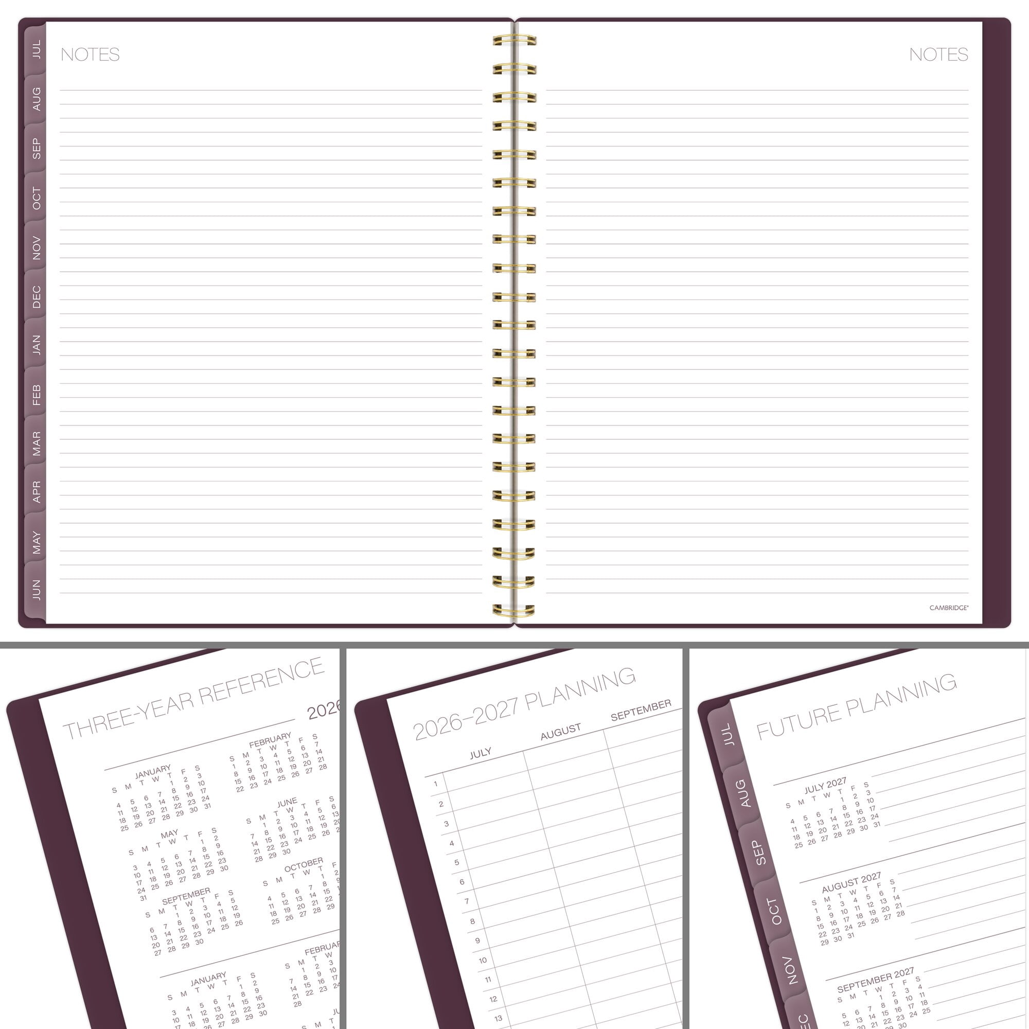 Mead Cambridge Stria Academic 2026-2027 Weekly Monthly Planner Large 8 12 x 11 -