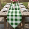 thumbnail image 6 of Green Plaid Table Runner Linen Burlap Table Runner 90 Inches Long Spring Summer Farmhouse Buffalo Checkered Dresser Scarves for Kitchen Island Coffee Dining Party Wedding Holiday Decor 13"x90", 6 of 8