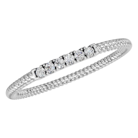 Keeva Jewels 0.06 CT Round Cut Moissanite Wedding Band for Women, White Gold Plated 925 Sterling Silver Ring Size 10