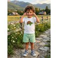thumbnail image 5 of BemeyourBBs Toddler Baby Boy Summer Clothes Infant Baby Boys Turtle Shark Frog Outfit Short Sleeve Animal Embroidery T-Shirt and Plaid Shorts Toddler Boys Summer Outfits, 5 of 9