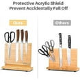 thumbnail image 4 of Secura Knife Block Magnetic Universal Knives Holder Bamboo Knife Stand for Kitchen Cutlery Display Rack and Organizer with Acrylic Shield Double Side Storage Strongly Magnetic, 4 of 8