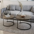 Lavish Home Living Room 2-Piece Round Wooden Coffee Table Set, Small, Gray-Brown - Walmart.com