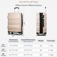 thumbnail image 7 of POWANLI 3Pcs Luggage Sets New Model Expandable ABS Hardshell,Luggage Hardside Lightweight Durable Suitcase sets Spinner Wheels Suitcase with TSA Lock 20''24''28''(Champagne), 7 of 7