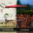 thumbnail image 3 of 9x11.5 FT Rectangular Patio Umbrella, Double-Sided Outdoor Shade with Crank Lift & Tilt Function for Pool/Garden/Backyard, Durable Aluminum Frame, Brick Red (Base Not Included), 3 of 8