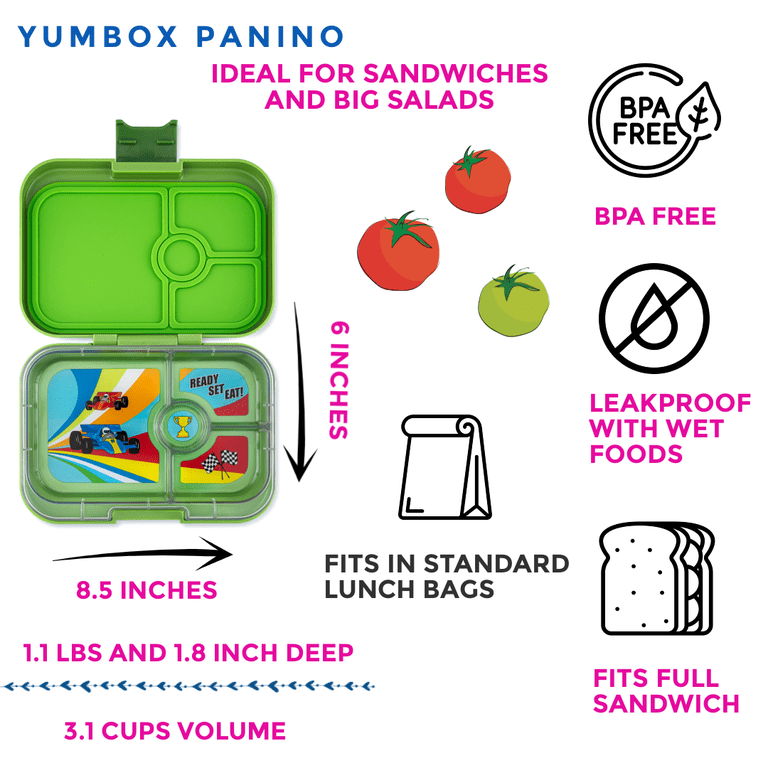 Yumbox Panino Leakproof Bento Lunch Box for Kids, Matcha Green