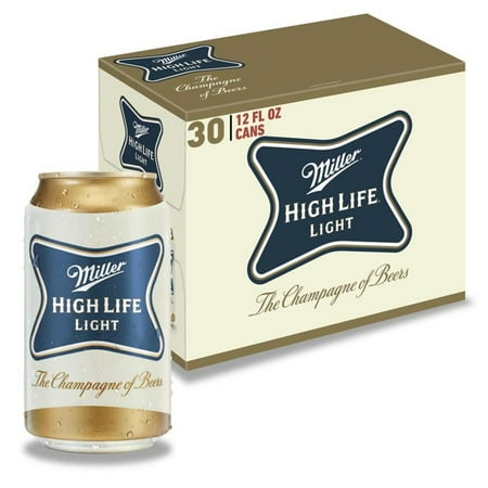 Miller High Life Light Beer, 30 Pack, 12 fl oz Aluminum Cans, 4.1% ABV