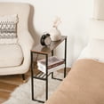 thumbnail image 3 of StorageWorks End Table with Shelf for Bedroom, Walnut Brown, 3 of 6