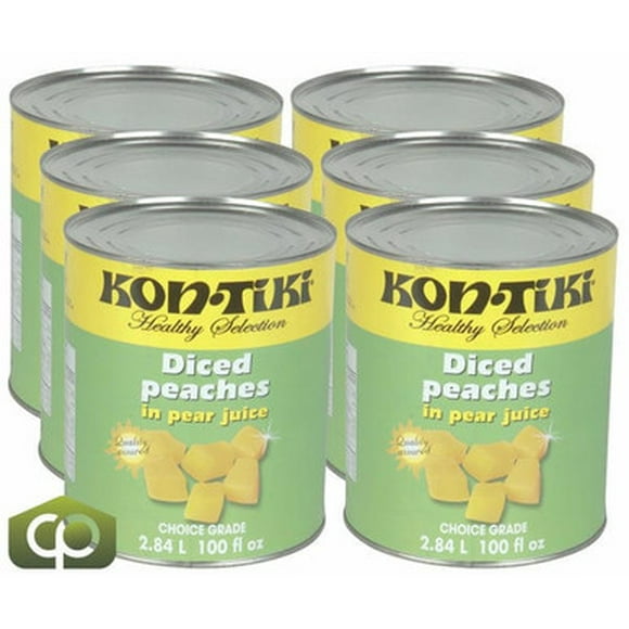 Kontiki Pêches en dés dans Leur Jus Naturel 2,84 L/96 oz (6/caisse)
