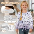 thumbnail image 6 of Xixirimido Butterfly Purple Lavender Pattern Girls Long Sleeve Shirts Casual Crew Neck Tunic Tops Tie-hem Basic Tunic Blouses Fashion 3D Graphic Tees, Size 7-8, 6 of 7