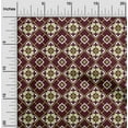 thumbnail image 1 of oneOone Georgette Viscose Maroon Fabric Floral & Tiles Moroccan Sewing Material Print Fabric By The Yard 42 Inch Wide, 1 of 4