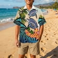 thumbnail image 2 of IWRICH Hawaiian Plus Size Shirt for Men Tropical Shirts Summer Beach Button down Short Sleeve Floral Vacation Tops 07-Multicolour S, 2 of 4