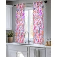 thumbnail image 5 of Spring Floral Sheer Curtains 54 Inch Length 2 Panels Set for Living Room/Bedroom, Retro Watercolor Flowers Leaves Plants Purple Kitchen Curtains Grommet Curtains Window Treatments 42"x54"x2, 5 of 7